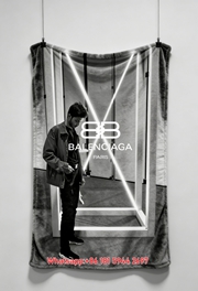 Balenciaga Paris Neon Mirror Flannel Sofa Throw Blanket for Wall Hanging BA083